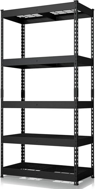 Floordirekt Schwerlastregal Yukon Rivet mit 5 Böden in Schwarz, Höhe: 180 cm, Breite: 90 cm, Tiefe: 45 cm - Bild 1