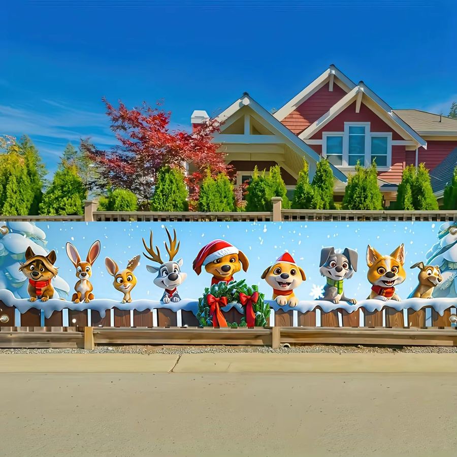 VIKAMA Weihnachtshintergrund mit Tier-Motiv, Multicolor, Banner für Party und Fotografie - Bild 4