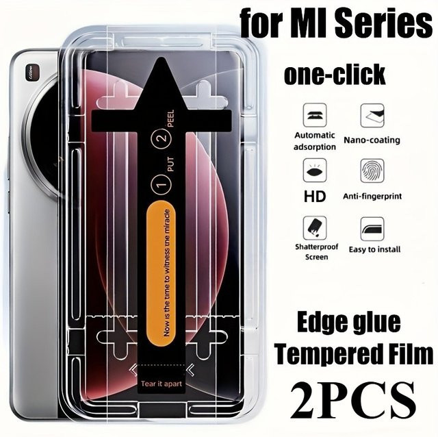2 Stück Ein-Klick-Schutzglas für Xiaomi 15 14 Ultra 13 12 Pro 14T Pro 11 Lite transparent - Bild 1