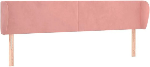 vidaXL Kopfteil mit Ohren in Rosa aus Samt, Breite: 203 cm, Tiefe: 23 cm, Höhe: 78-88 cm - Bild 1