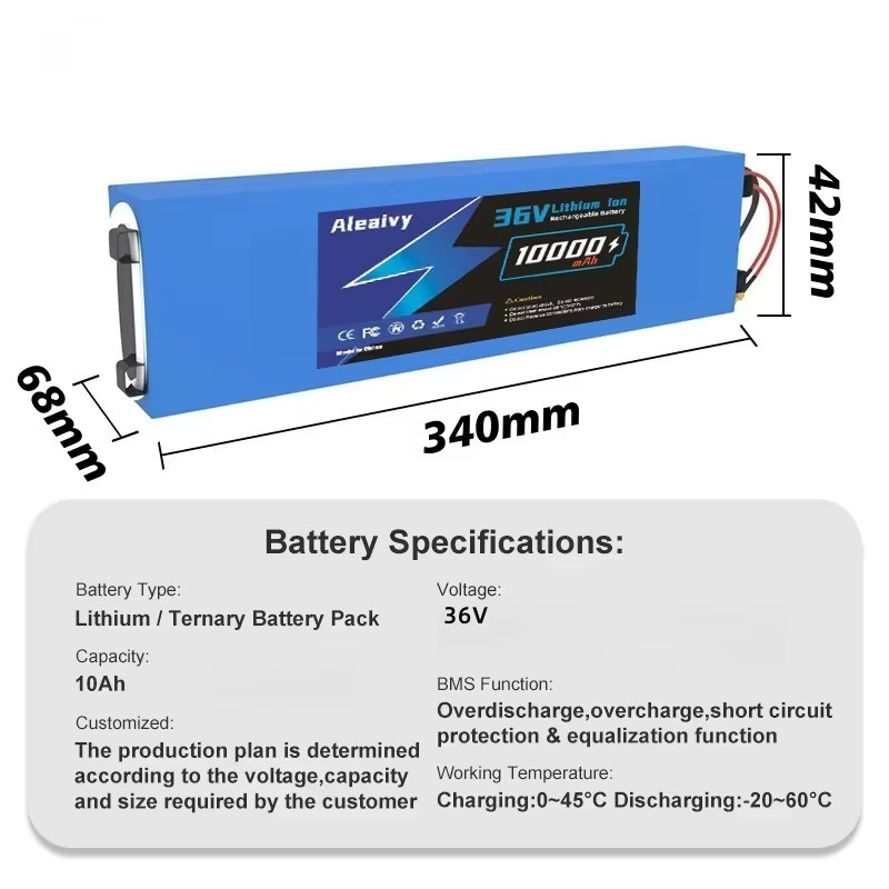 Aleaivy Elektroroller-Akku 10S3P 36 V 7800 mAh mit 18650 Lithium-Ionen-Zellen für M365 in Blau - Bild 1