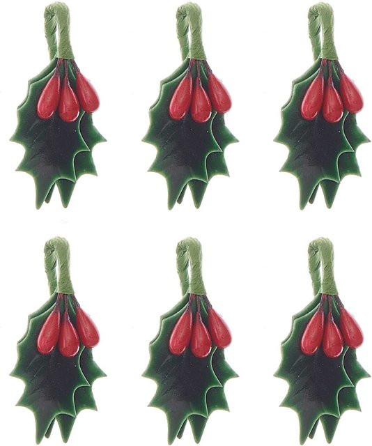 Rico Design Ilex Weihnachts-Picker aus Draht, 6 Stück, Höhe: 6,5 cm - Bild 1