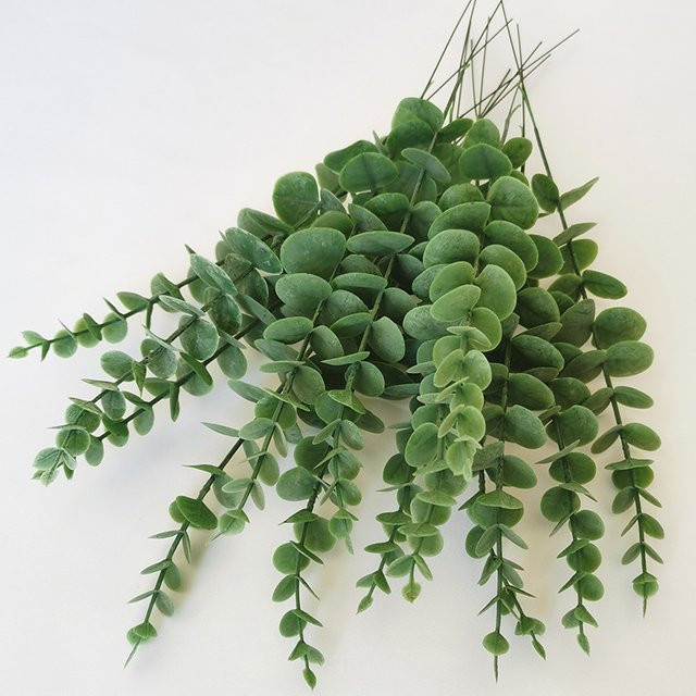 Künstlicher Eukalyptus Kmitang in Grün und Weiß, Tropische Plastikpflanze für Hochzeit und Wohnkultur, Höhe: 42 cm - Bild 1