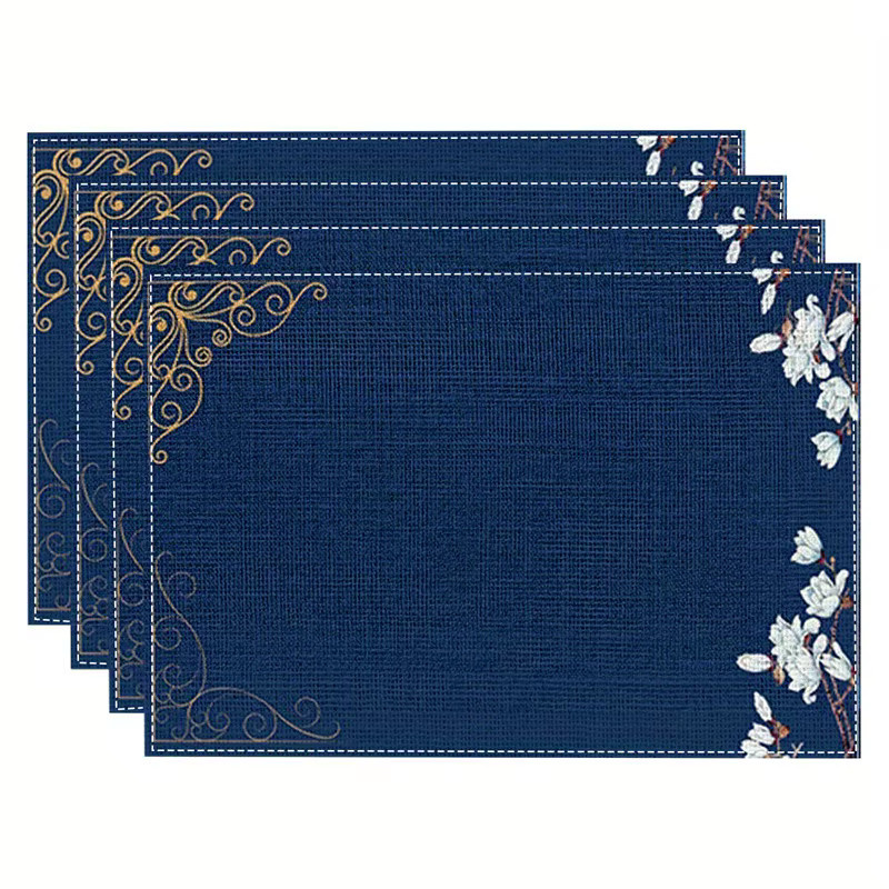 VIKAMA 4-teiliges Tischset Set, blau, wasserdicht und wärmeisolierend, rechteckig, B/T: 45 x 30 cm - Bild 5