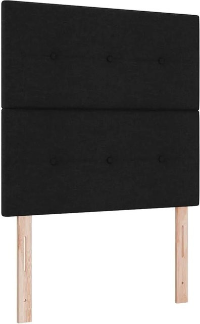 vidaXL LED Boxspringbett mit Matratze Schwarz Stoff B: 90 cm, T: 203 cm, H: 128 cm - Bild 1