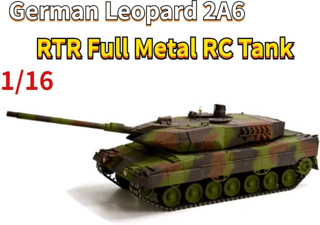 RC Tank Leopard 2A6, Panzerwagen, 1/16, Vollmetall, mit Rauchgelangsset, RTR - Bild 1