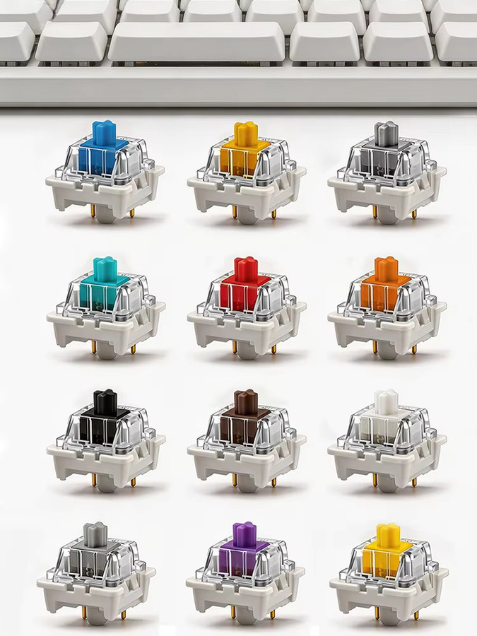 110 Stück Outemu mechanische Tastaturschalter, 3-polig, Blue Switch, RGB-LED kompatibel, SMD für Gaming-Tastaturen - Bild 4