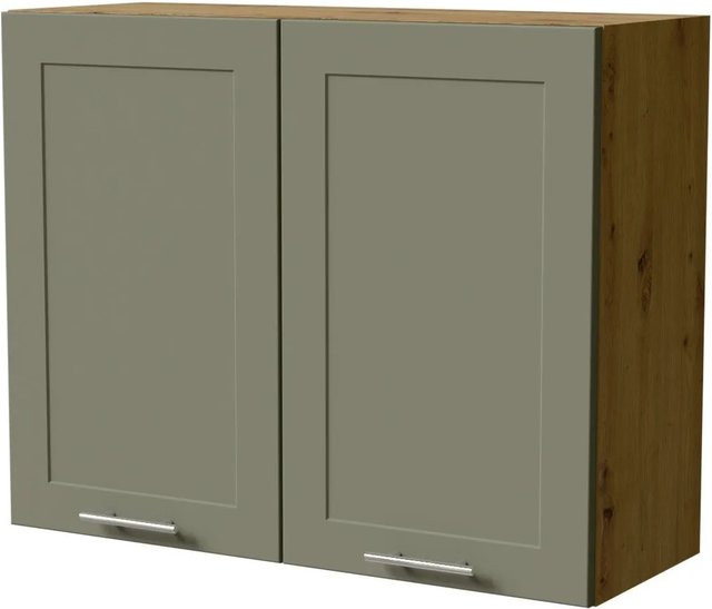 Feldmann-Wohnen Hängeschrank Oslo Eiche Artisan und Reed Green Matt B/T/H: 90 x 32,5 x 72 cm - Bild 1
