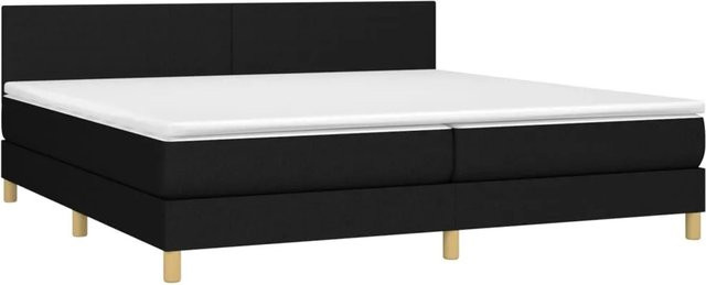 vidaXL Boxspringbett Hybrid mit Matratze und LED-Beleuchtung in Schwarz, B/T/H: 200 x 200 x 78 cm - Bild 1