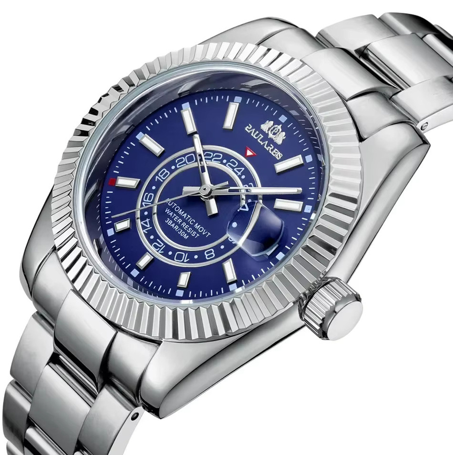 PAULAREIS P Armbanduhr Automatik, Edelstahl, Roségold, Blau, 40 mm, Herren - Bild 1