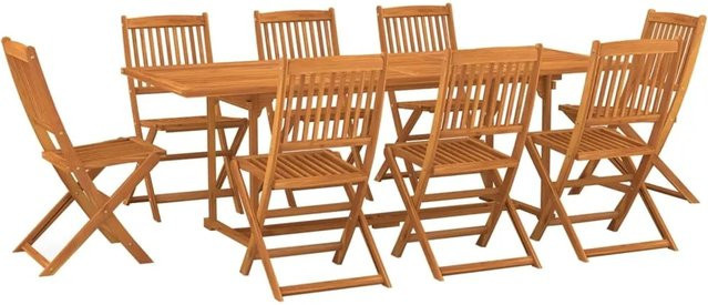 vidaXL 9-tlg Garten-Essgruppe Modell 11 aus Akazien-Massivholz in Braun - Bild 1
