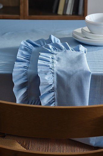 Jotex WALLACE Serviette aus Baumwolle im 2er-Pack, Blau, B/T: 40 x 40 cm - Bild 1