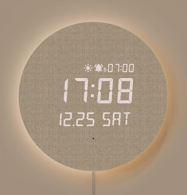 mooas Vollmond LED Wandleuchte in Beige mit Fernbedienung, Nachtlicht und Timer, warmweißes Licht mit 4 Helligkeitsstufen - Bild 1