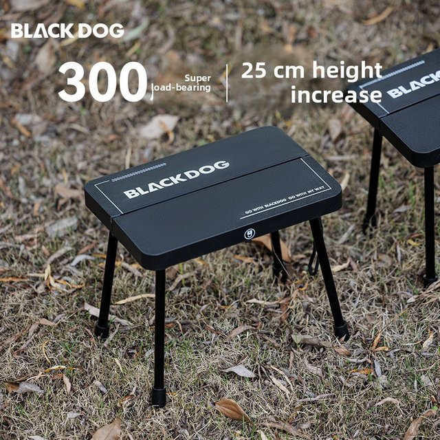 BLACKDOG Outdoor-Klapphocker Pony, ultraleichter Campingstuhl aus Aluminiumlegierung, Schwarz - Bild 1