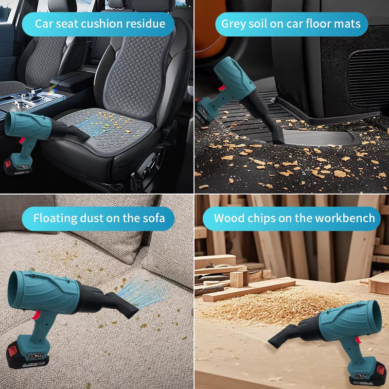 HIPPCRON 2-in-1 Kabelloser Elektrischer Luftbläser und Akku-Staubsauger mit 31000 RPM und 25m/s Luftgeschwindigkeit für Makita 21V Akku - Bild 5