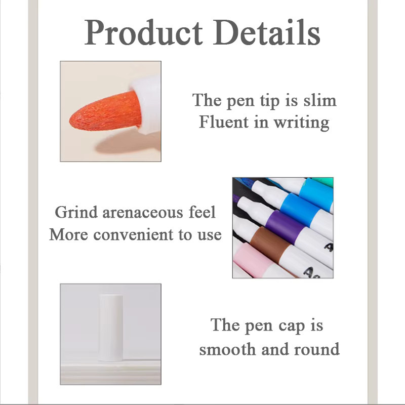Acryl-Pinsel-Marker-Set mit flüssiger Tinte und tragbarem Etui in Multicolour für Kunst und DIY-Projekte - Bild 3