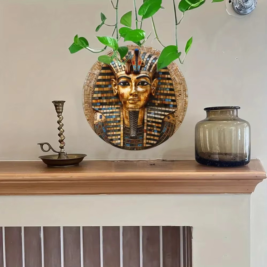 Potdemiel Ägyptisches Pharao-Tutanchamun-Mosaik-Wandschild aus Aluminium mit 3D-Design und UV-Druck, B/H: 20,3 x 20,3 cm, Multicolour - Bild 3