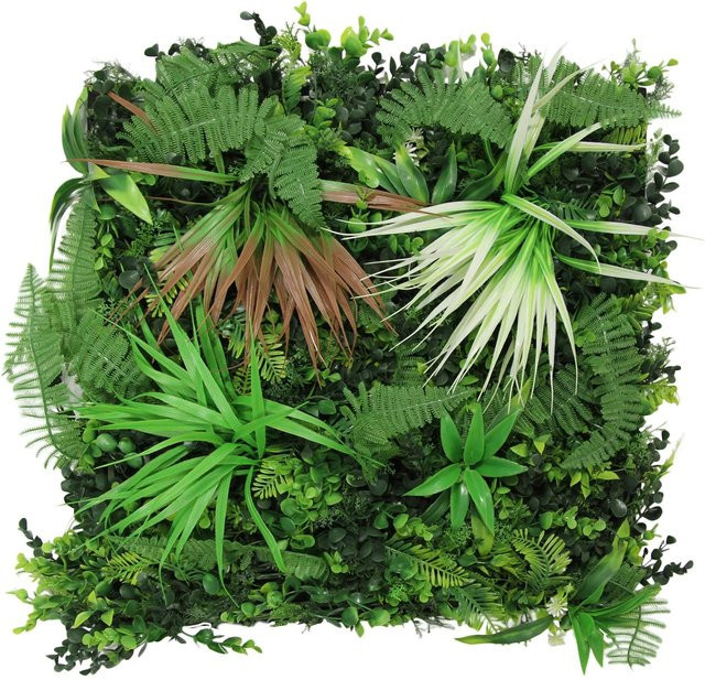 Jangal Wandpaneel Modular Wall Exotic Mixed Flora in Grün, B/H: 52 x 52 cm - Bild 1