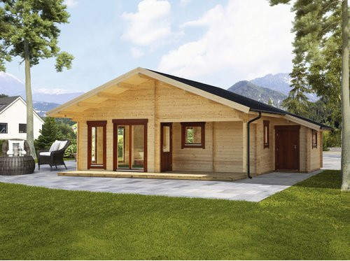 WOLFF FINNHAUS Gartenhaus Odenwald aus Holz in Beige, B/H/T: 912 x 398 x 875 cm - Bild 1