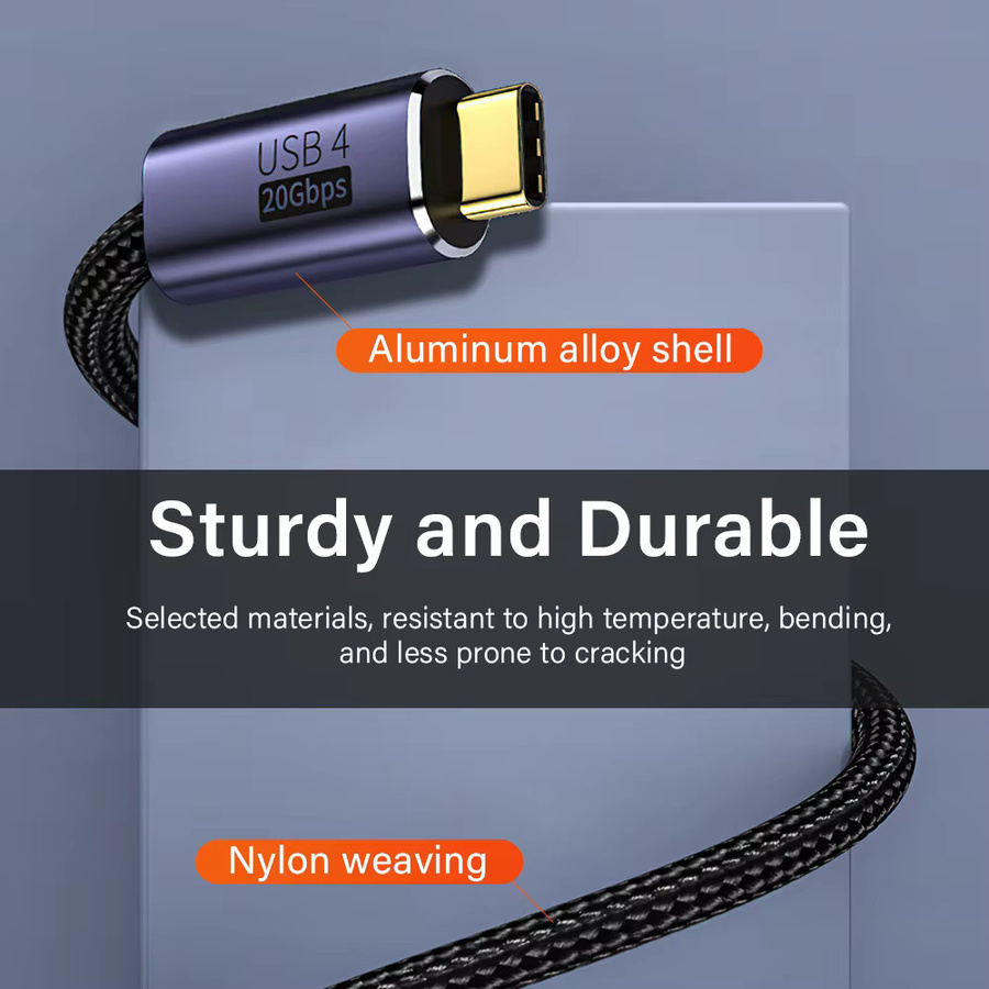 Nephy USB 4.0 auf USB-C Kabel mit 20 Gbit/s und 100W PD Schnellladung für iPhone 15 und MacBook Pro, Thunderbolt 3 kompatibel, 8K @ 60Hz - Bild 5