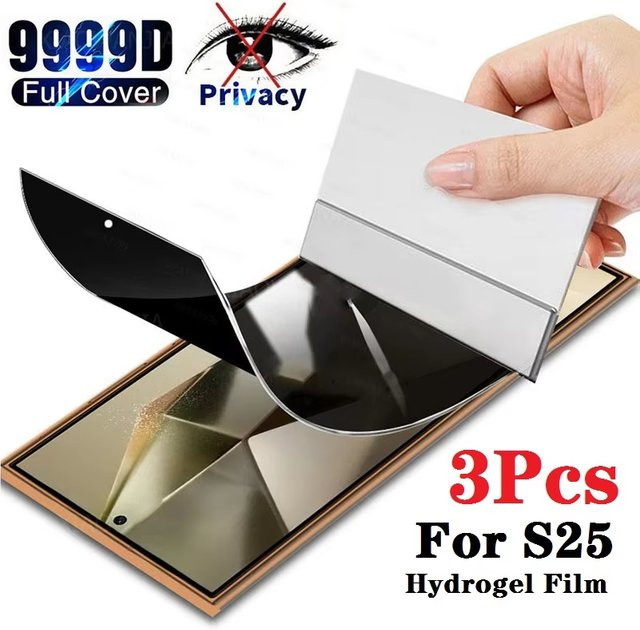 Hydrogel Display Schutzfolie mit Privatsphäre-Funktion für Samsung Galaxy S25 Ultra, S25 FE, S24, S23, S22 und S24 FE 5G, transparente Vollabdeckung - Bild 1