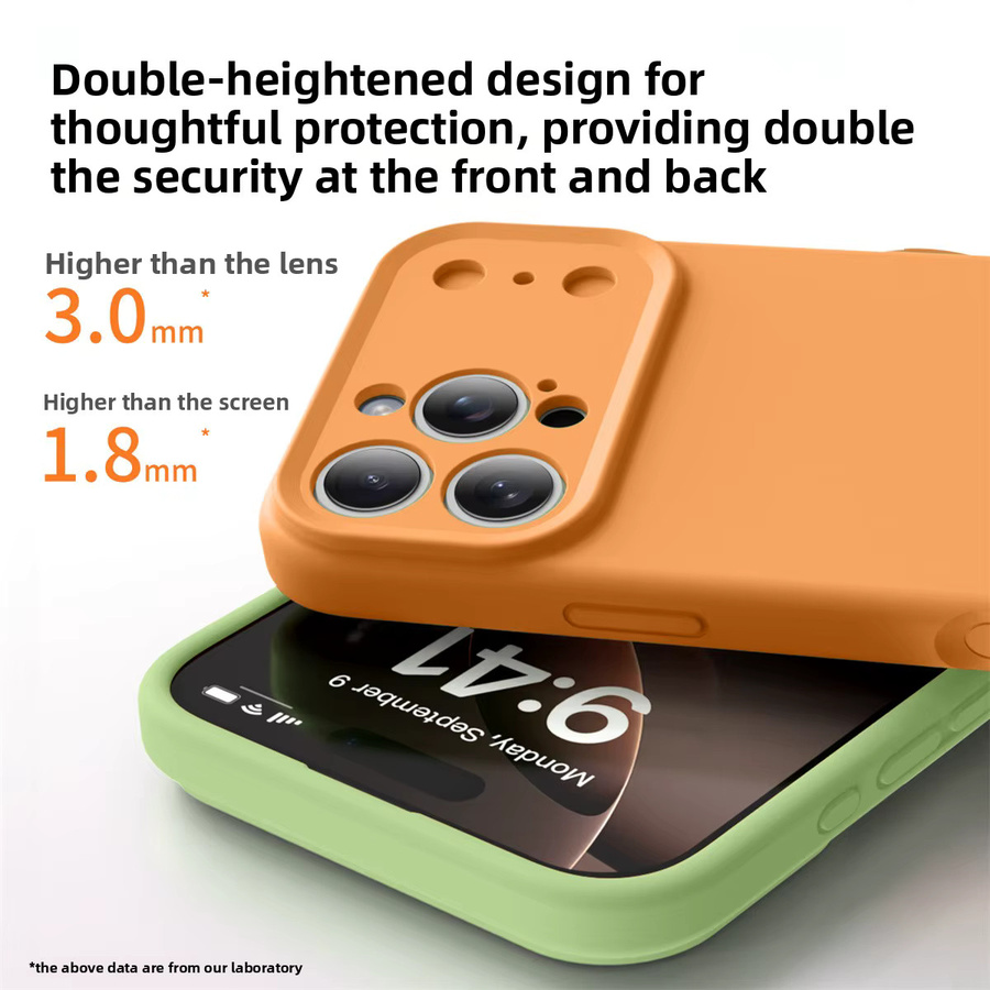 Stoßfeste Silikon-Handyhülle für Apple iPhone 17 Pro Max, iPhone 16, iPhone 15 und iPhone 14 Pro in Schwarz oder Orange - Bild 3