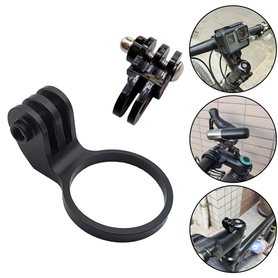 GoPro Kamera-Verlängerungshalterung für Mountain Road Fahrradvorbau-Headset-Kappe, Schwarz, passend für Gabeln mit 28,6 mm Durchmesser - Bild 3