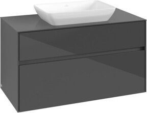 V&B Waschtischunterschrank Collaro in Glossy Grey mit mittiger Waschtischöffnung, B/T/H: 100 x 54,8 x 50 cm - Bild 1