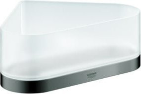 Grohe Eck-Glasablage Selection in Transparent mit Halterung, Farbe: Grau/Hard Graphite - Bild 1