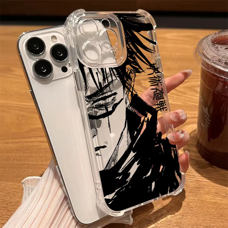 Stoßfeste Anime Handyhülle Jujutsus Choso Kaisens transparent für iPhone 11 bis iPhone 17 Pro Max und weitere Modelle - Bild 3
