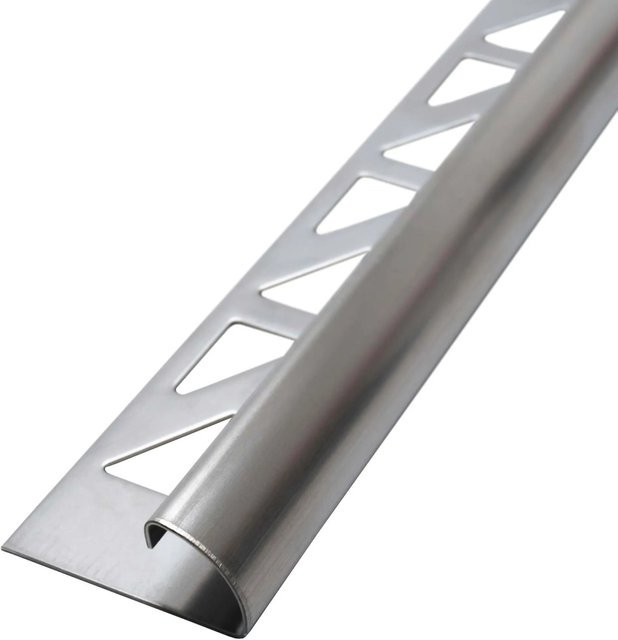 Dalsys Fliesenschiene Viertelkreis aus Edelstahl in Silber gebürstet, Länge: 2,5 m, Breite: 12,5 mm - Bild 1