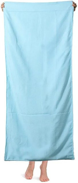 JMG Household Supplies Strandtuch aus Mikrofaser mit Meereswellen-Design, gestreift in Blau, B/H: 50 x 100 cm - Bild 1