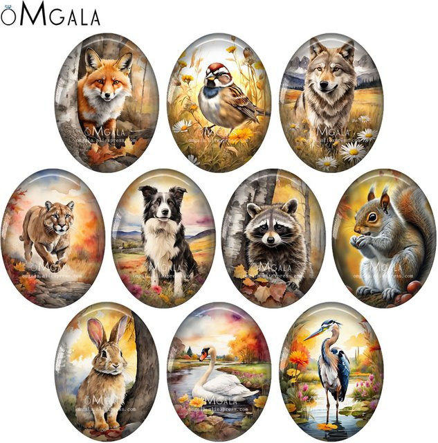 OMGALA Cabochon Ölgemälde Tiere, Unisex - Bild 1