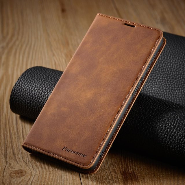 Leder-Brieftasche für Samsung Galaxy A-Serie als Schutzhülle und Abdeckung in Braun - Bild 1