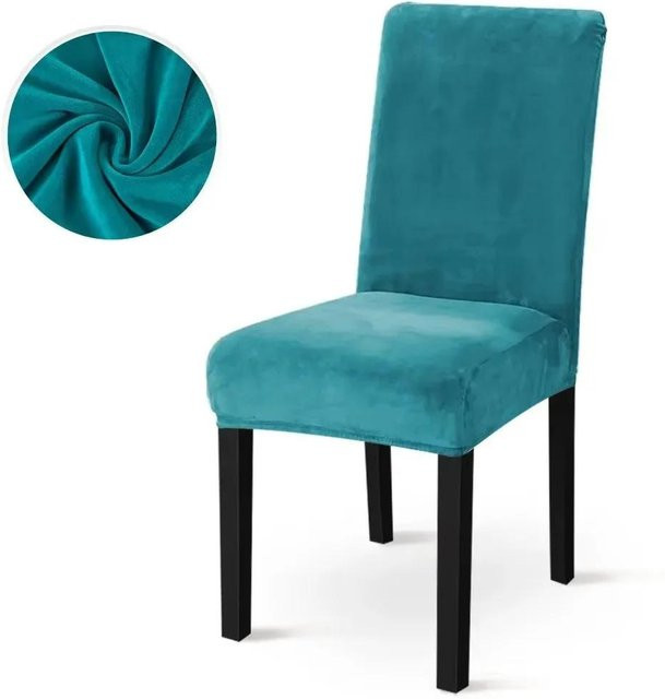 Yiran Furniture Stuhlbezug aus weichem Samt in einfarbigem Design für Esszimmerstühle und Bankette - Bild 1