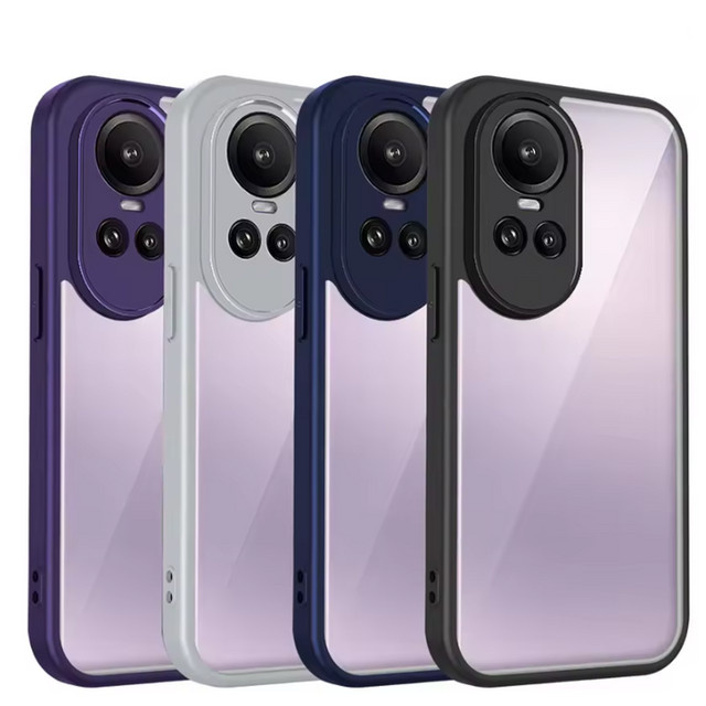 Stoßfeste Silikon-Schutzhülle für Oppo Reno 10 5G und Oppo Reno 10 Pro CPH2531 in Transparent und Grau mit matter Rückseite - Bild 1