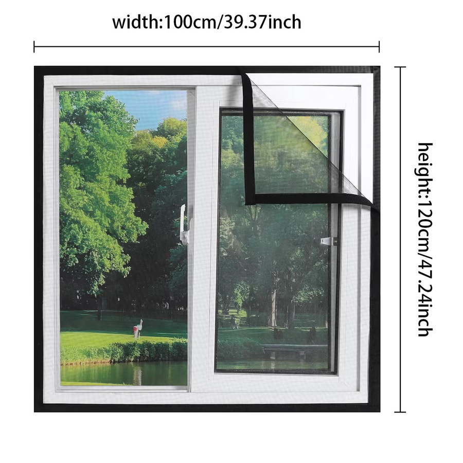 TranquilTouch Anti-Mücken-Netz als Fenstergitter-Ersatz mit Klettverschluss, Schwarz - Bild 2