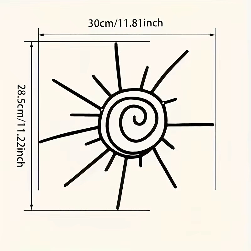 DDPNKL Bohemian Metall-Wandkunst Sonne in Schwarz, dekoratives geometrisches Design für dein Zuhause und den Garten - Bild 2