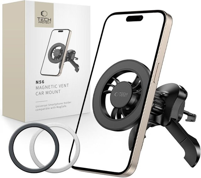Magnetische Autohalterung Tech-Protect N56 Vent Universal Schwarz für Lüftungsschlitze - Bild 1