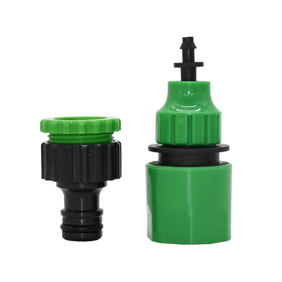 2 Stück Schnellkupplungsadapter für Gartenbewässerung und Gartengeräte in Grün mit 1/4 Zoll (4 mm) oder 3/8 Zoll (8 mm) Widerhakenanschluss - Bild 1