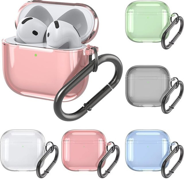 Transparente TPU-Schutzhülle für Apple AirPods 4 inklusive Schlüsselanhänger - Bild 1