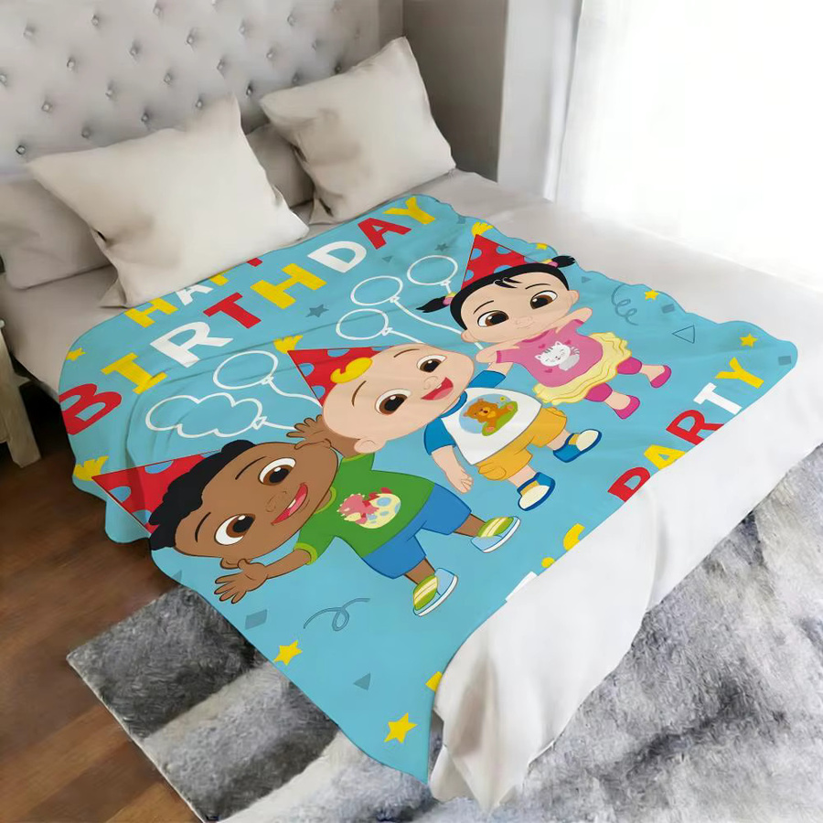 Cocomelon Flanell-Überwurfdecke für Sofa und Schlafzimmer, Multicolor, weich und warm - Bild 3