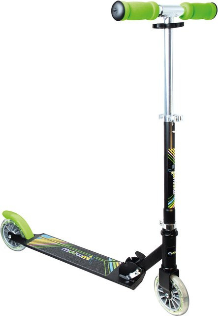 Muuwmi Aluminium Scooter Neon Tretroller grün-schwarz GS-geprüft - Bild 1