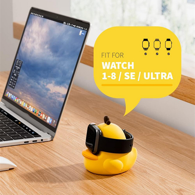 Entenküken Ladestation für Apple Watch Series Ultra 2/Ultra/9/8/49/45/44/42/41/40/38mm in Weiß und Gelb - Bild 1