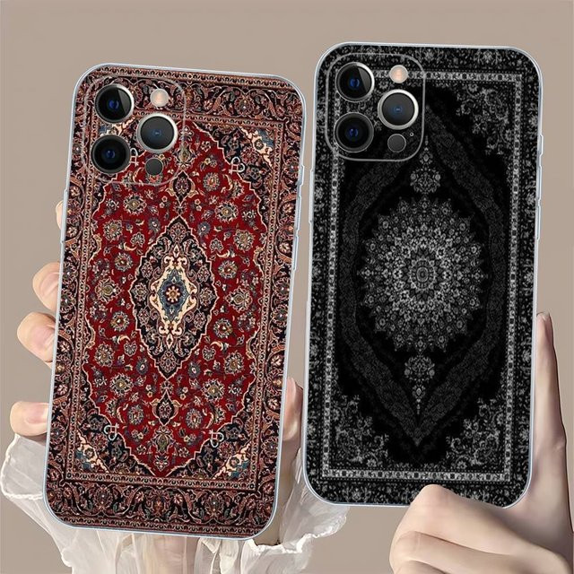 Transparente TPU-Handyhülle mit Perserteppich-Blumenmuster für Apple iPhone 11 bis iPhone 17 Pro Max, Multicolour - Bild 1