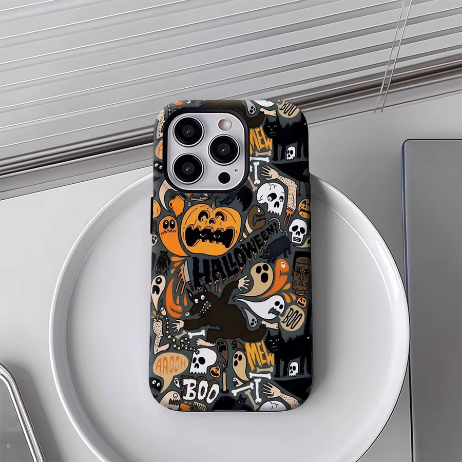 Halloween Mash Handyhülle für Apple iPhone 17 16 15 14 13 12 Pro Max Plus mit doppelschichtiger Rückseite in Multicolour - Bild 4
