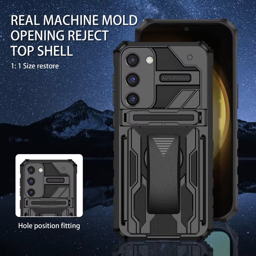 Stoßfeste Schutzhülle für Samsung Galaxy S26 S25 S24 S23 Ultra Plus S24 FE S23 FE mit Gürtelclip und Standfunktion in Schwarz - Bild 3