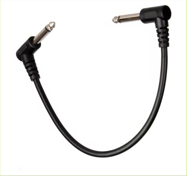 YOUYAN Gitarren-Patchkabel Set 1/4 Zoll TS rechtwinklig, Schwarz und Bunt, 6 Zoll (1,52 cm) - Bild 1