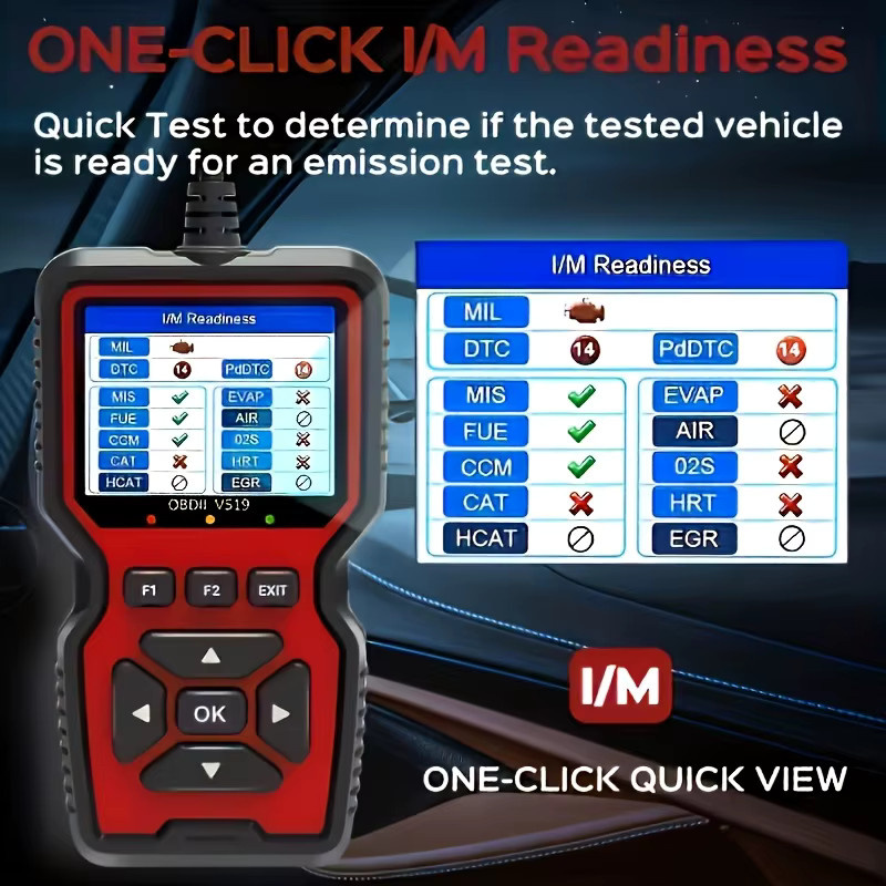 Jexiwe V519 Professioneller OBD2-Scanner in Blau - USB-betriebenes Auto-Diagnosegerät mit Echtzeit-Datenübertragung und vollständigen OBD II-Tests zum Lesen und Löschen von Fehlercodes - Bild 5