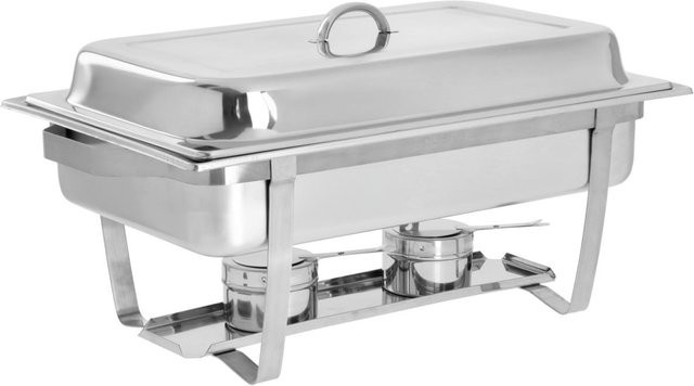 PULSIVA Chafing-Dish Basic Set, 2 Stück, silber, rechteckig, GN 1/1, 9 l, B/T/H: 56 x 36,1 x 28 cm - Bild 1